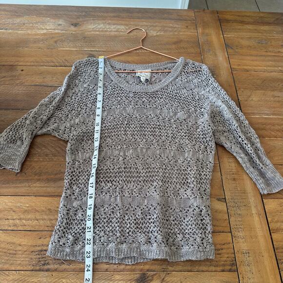 Pink rose open knit lightweight sweater medium - Picture 3 of 5